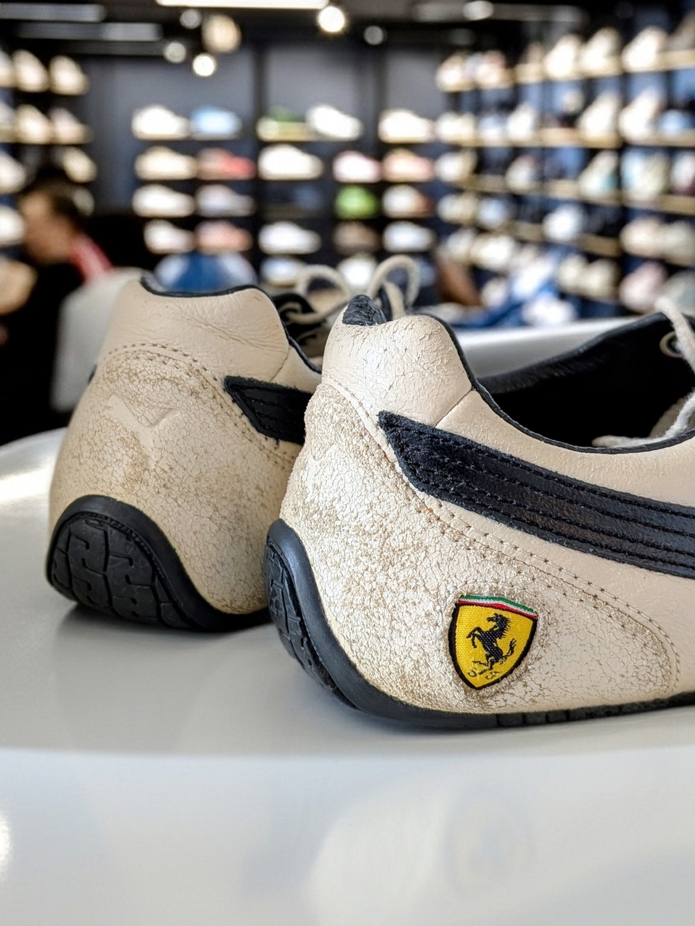 Puma x Ferrari Leather Sneakers | Beige/Black | Men’s Size 7.5